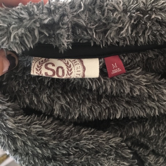 SO Gray & Black Faux Fur Jacket - Picture 5 of 6